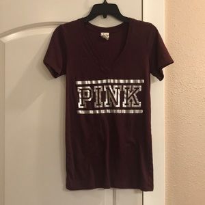 Maroon PINK T-shirt